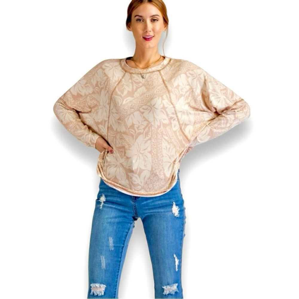 EASEL top It’s Your Time floral printed loose fit size S.
